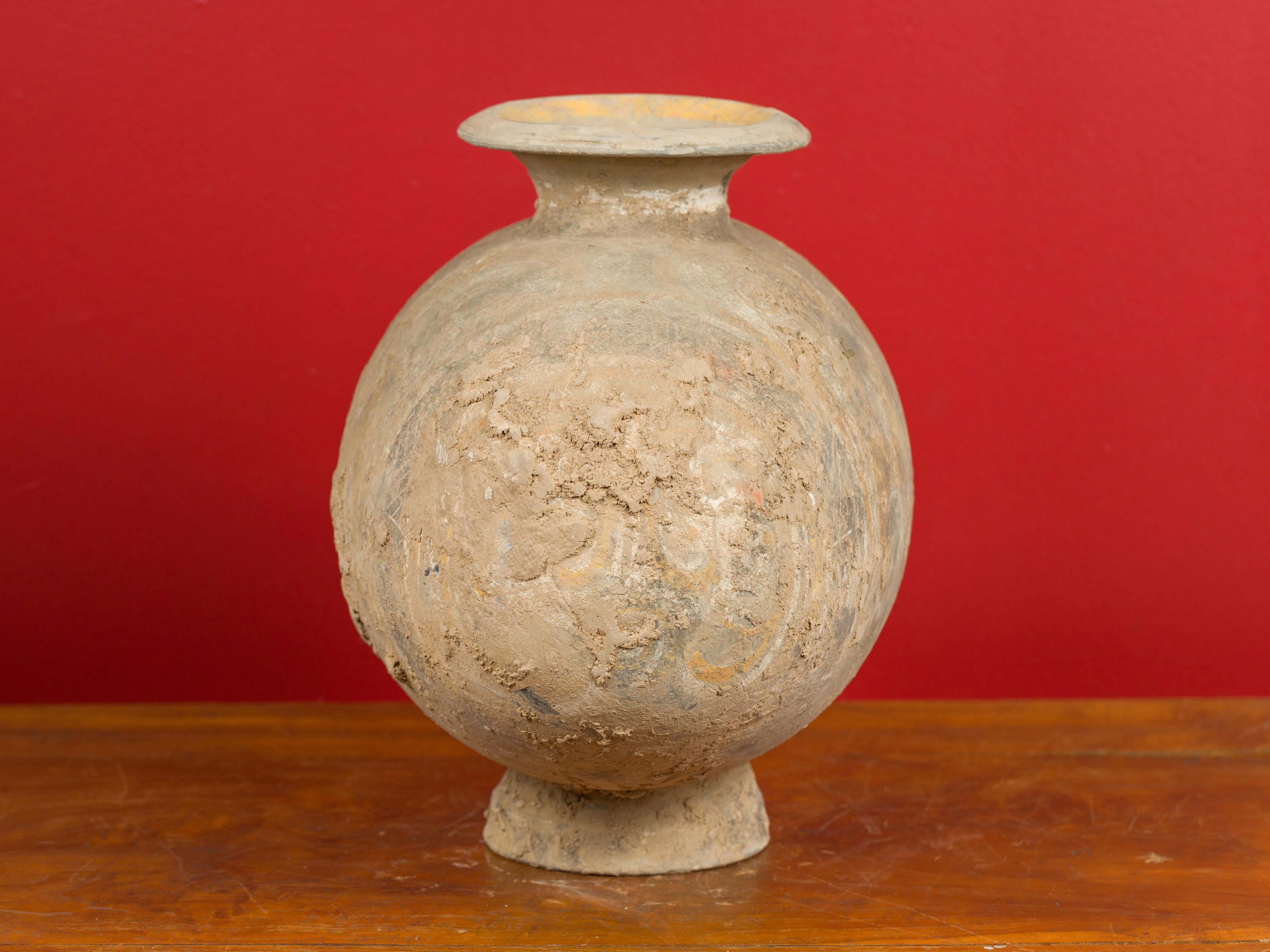 206 BC-200 AD Han Dynasty Antique Terracotta Silk Cocoon Jar with Original Paint 3