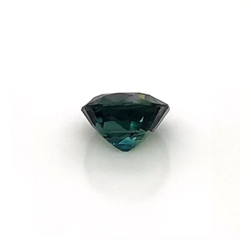 Cushion Cut 2.06 Carat Cushion Shaped Teal, Green Unheated Natural Sapphire GIA Certified For Sale
