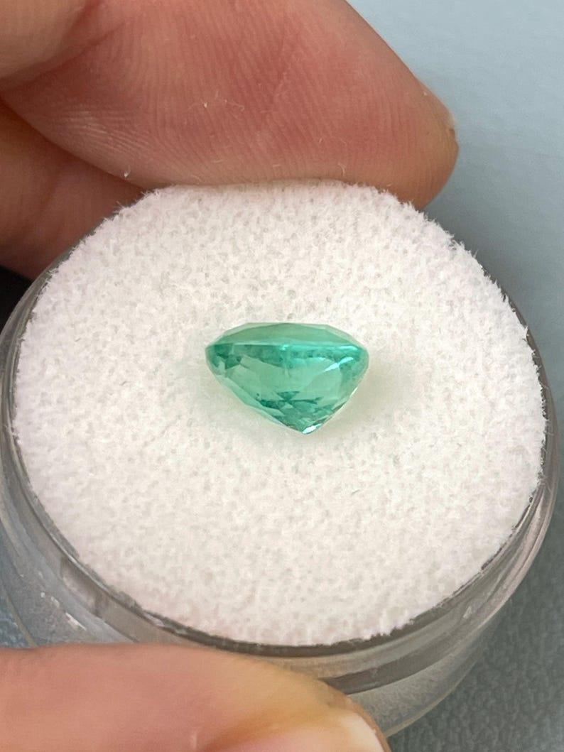 Donna Smeraldo colombiano verde bluastro da 2,06 carati - Pietra di nascita di maggio con taglio a cuscino 8x7 in vendita