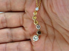 2.06 Carat Natural Fancy Yellow Orange Brown Light Pink Diamond Pendant Chain