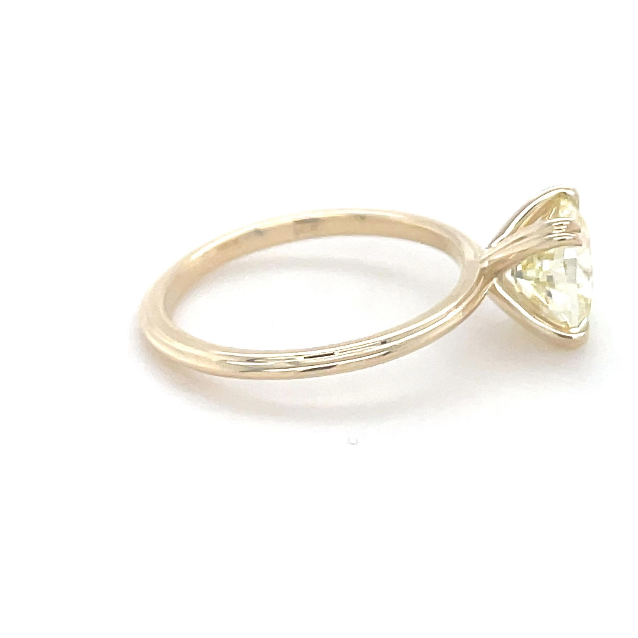 2.06 Carat Old European Cut Diamond Ring For Sale 1