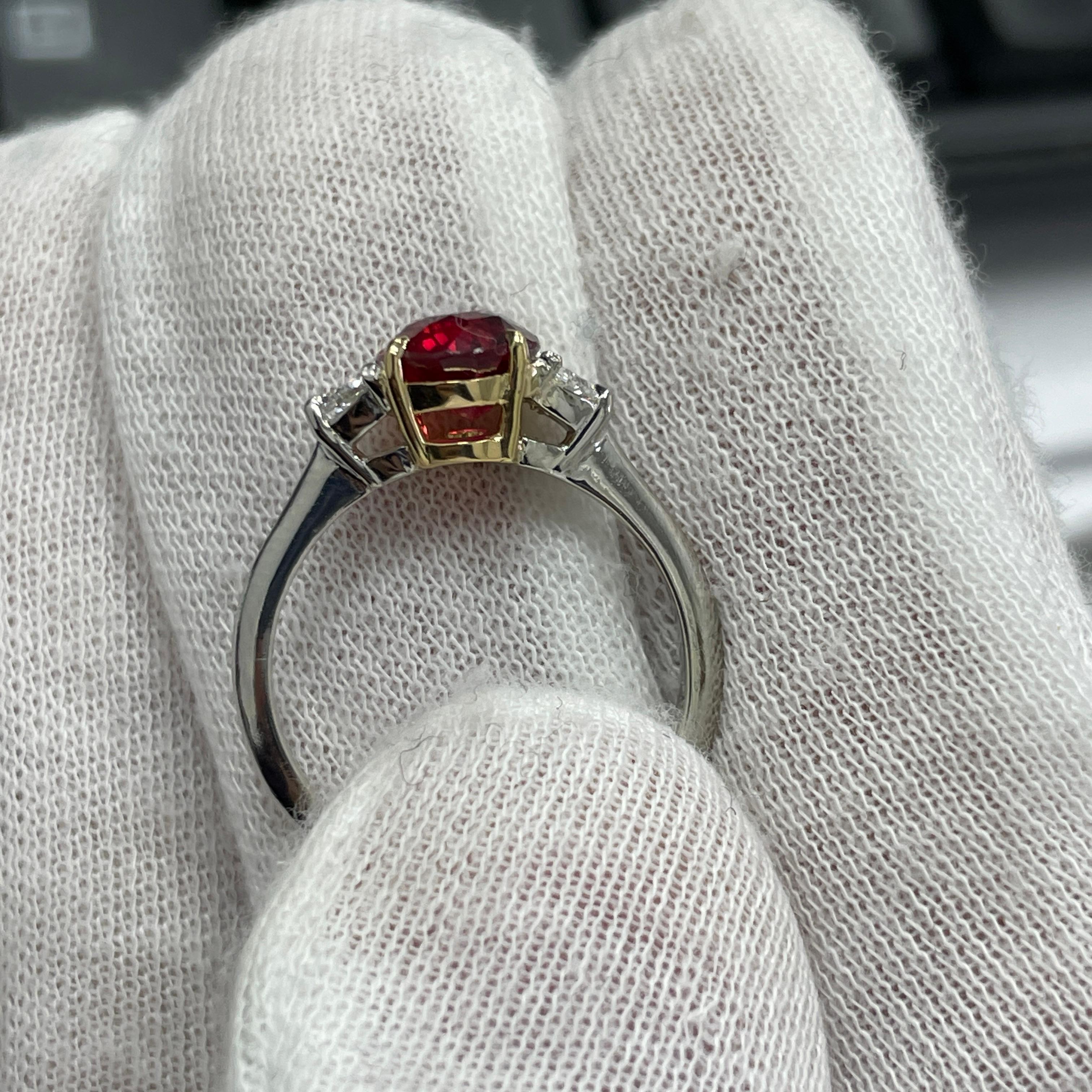 2.06 Carat Oval Ruby & Diamond Platinum Ring with Yellow Gold Basket In New Condition For Sale In New York, NY