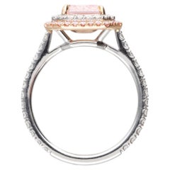 2.06 Karat Radiant Statement Fancy rosa 18K Gold Seltene Fancy-Farbe Diamantring