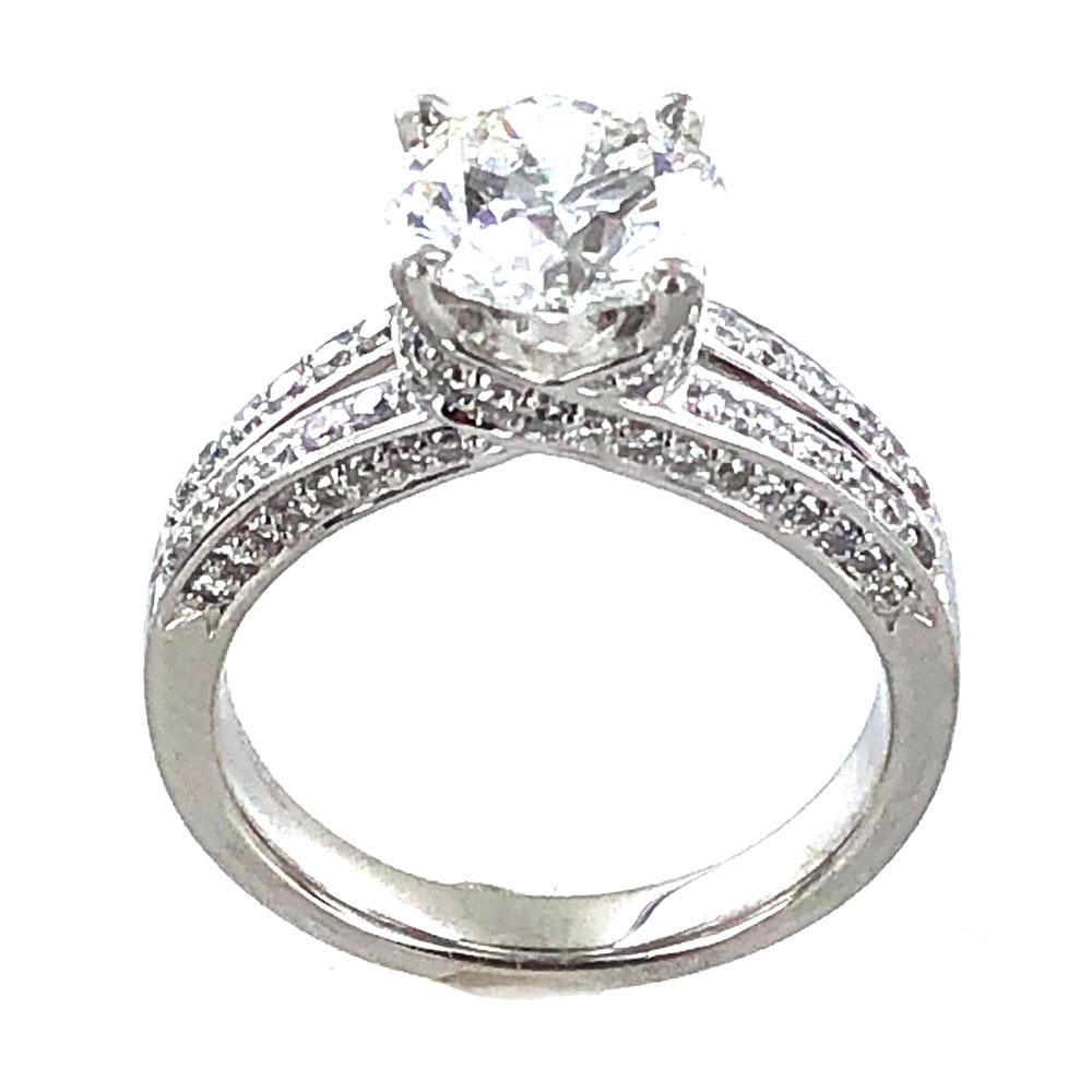 2.06 Carat Round Brilliant Cut Diamond Platinum Engagement Ring GIA Certified In Excellent Condition In Boca Raton, FL