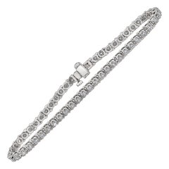 2.06 Carat Round Diamond Tennis Bracelet in 14 Karat White Gold