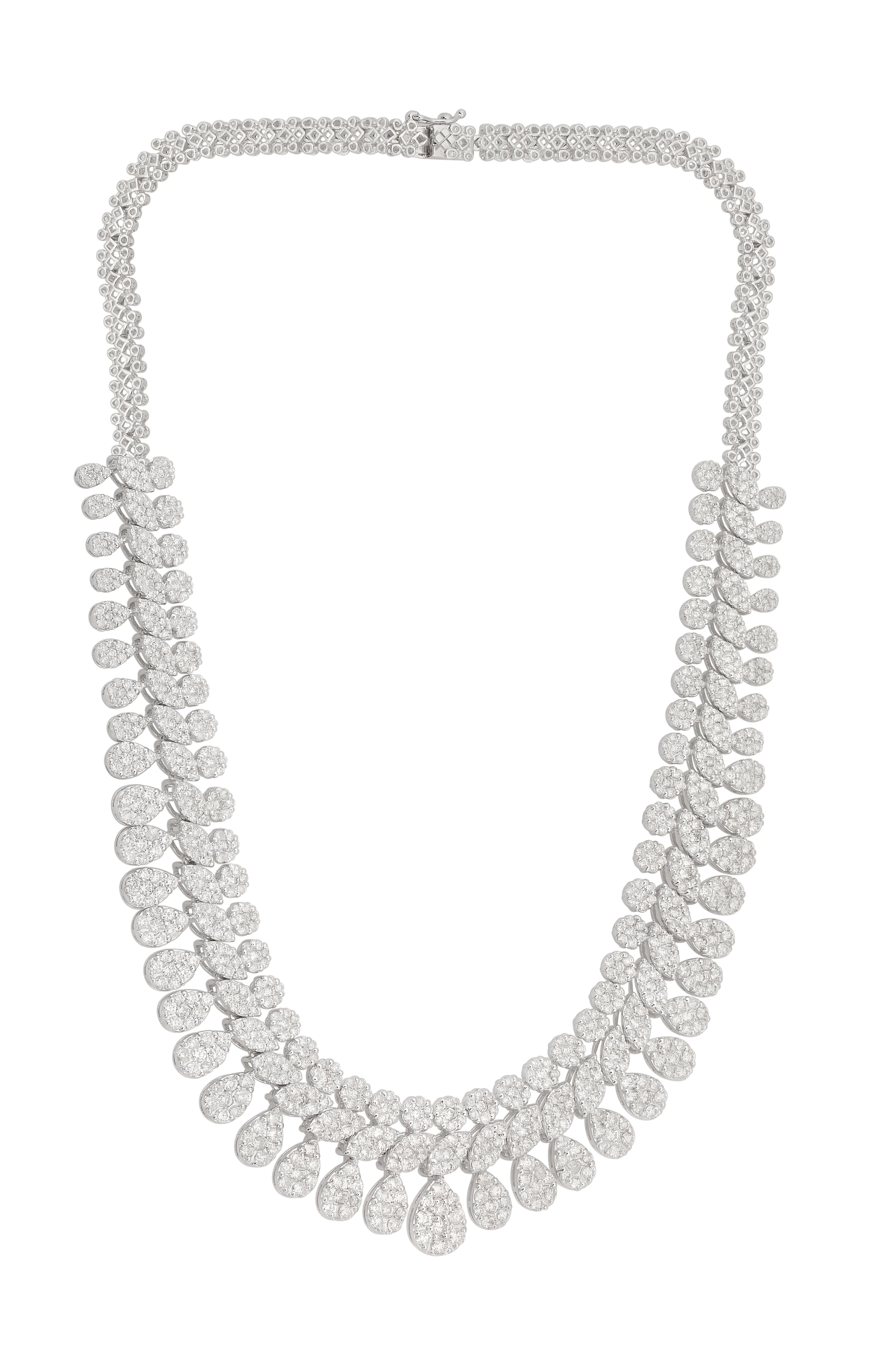 20.6 Carat SI Clarity HI Color Diamond Choker Necklace 18k White Gold Jewelry Pour femmes en vente