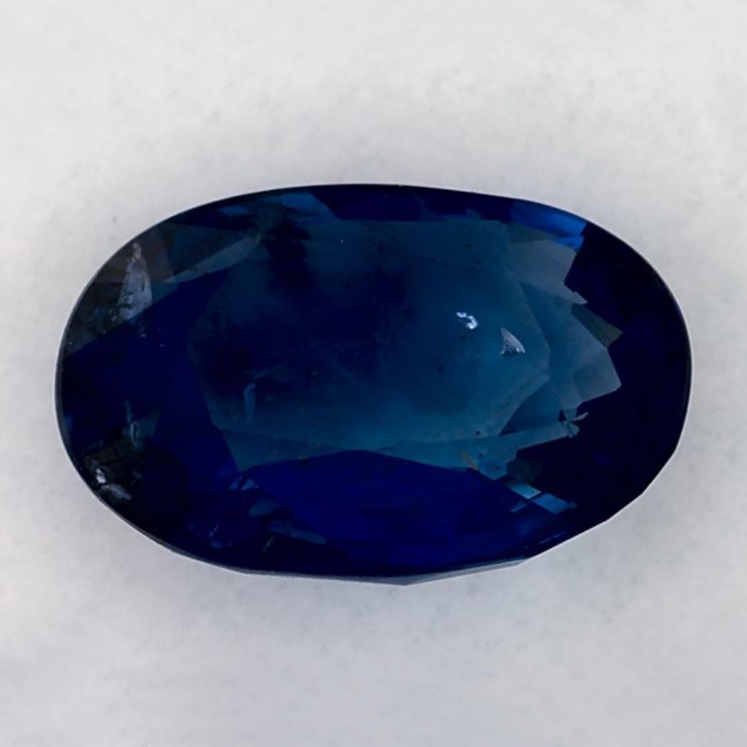 2.06 Ct Blue Sapphire Oval Loose Gemstone In New Condition In Fort Lee, NJ