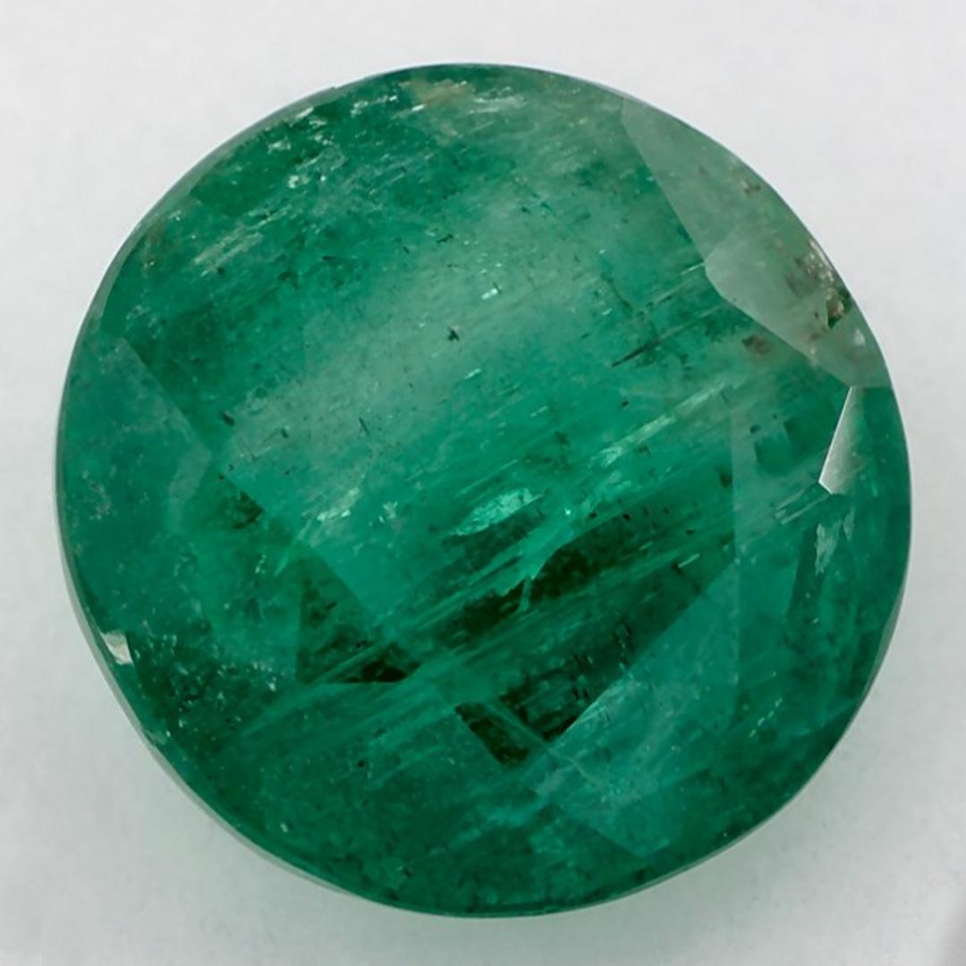 Round Cut 2.06 Ct Emerald Round Loose Gemstone For Sale