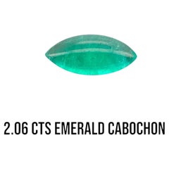 2.06 Ct  Guild Certificate Natural Emerald Russia Cabochon Gemstone vivid green