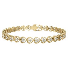 2,06 CTW runde Diamanten 14K Gelbgold Moonlight Kollektion Herzarmbänder