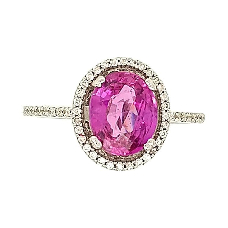2.06 Pink Sapphire and Diamond Cocktail Ring