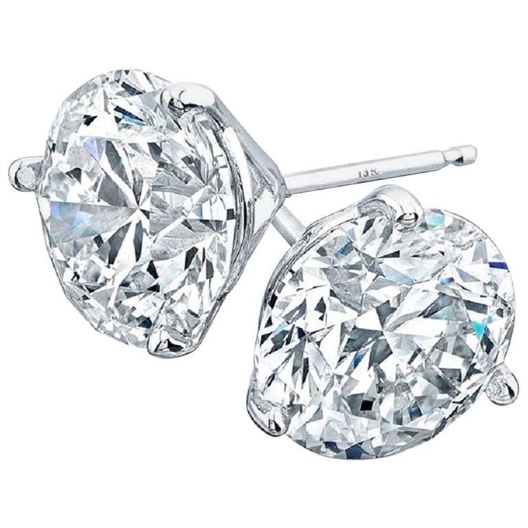 2.06 Total Carat Weight Diamond Stud Earrings I/VS2 For Sale