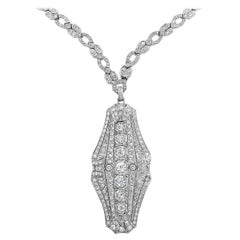 20.60 Carat Round Diamond Antique-Style Collapsible Necklace