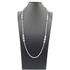 20.62 Carat Diamond White Gold Long Necklace