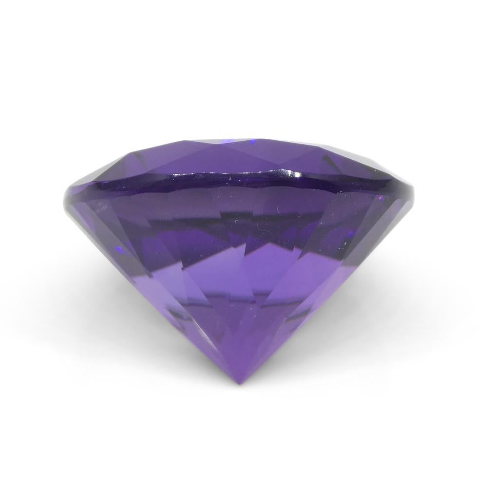 Women's or Men's 20.62ct Round Purple Amethyst from Uruguay For Sale