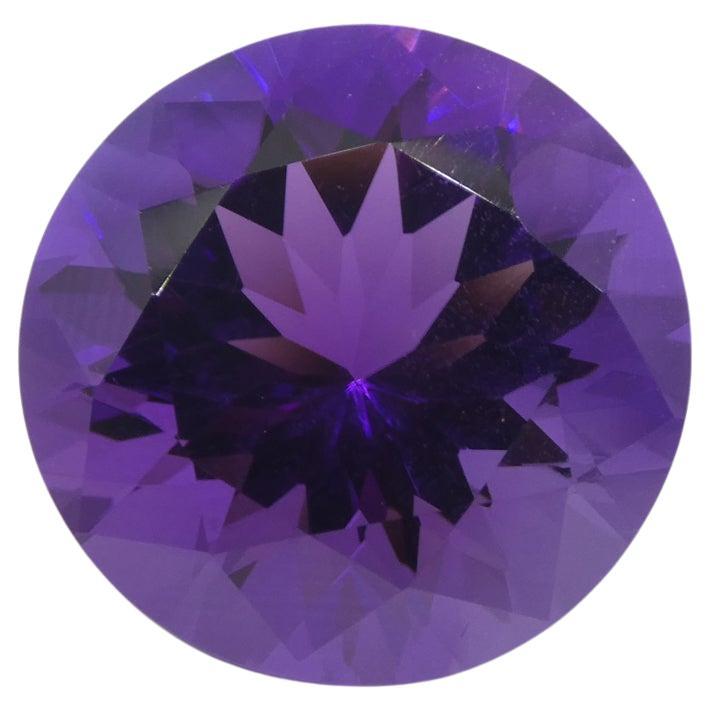 20.62 Carat Round Purple Amethyst from Uruguay For Sale