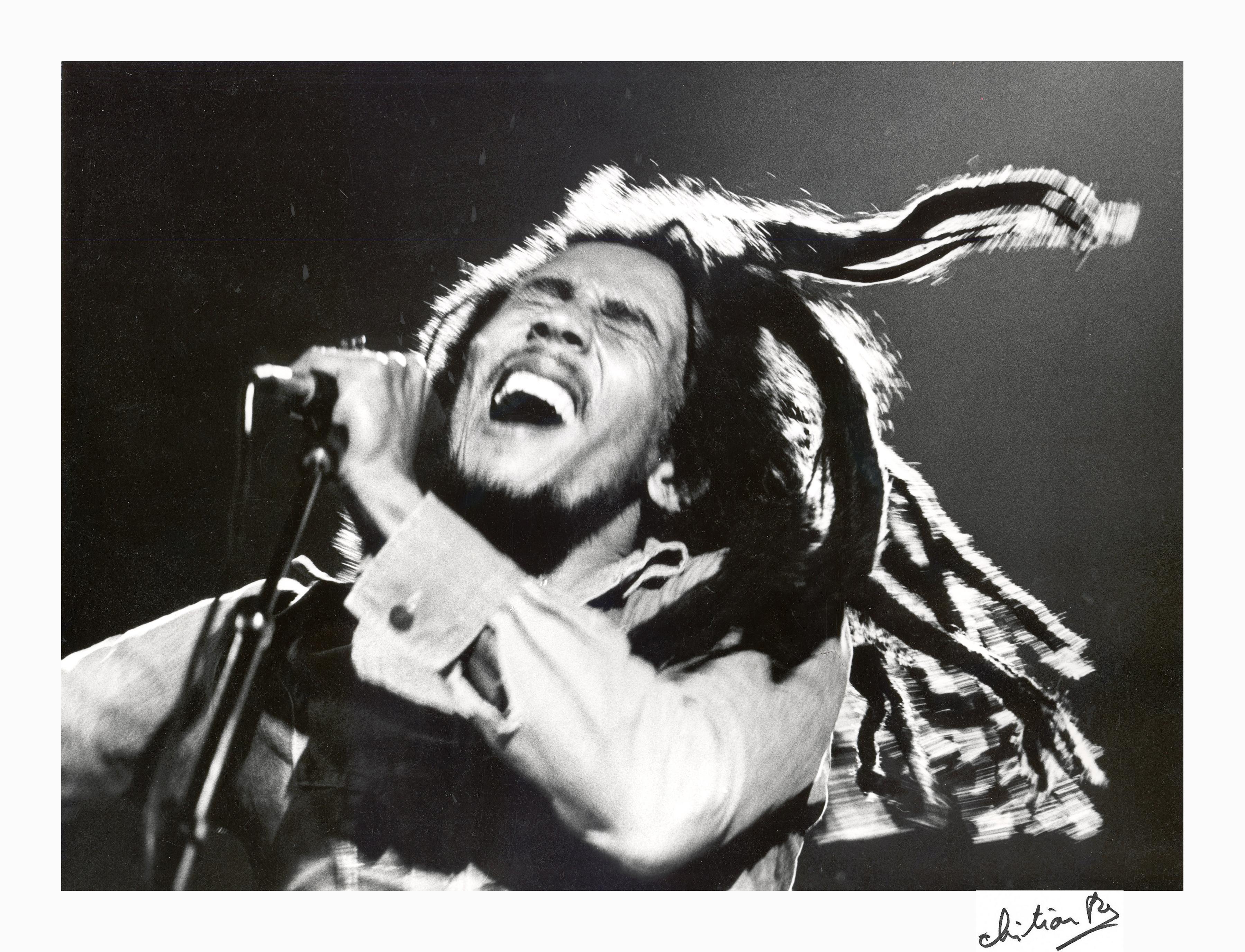 Christian Rose Black and White Photograph - Bob Marley Pantin 27 Juin 1978