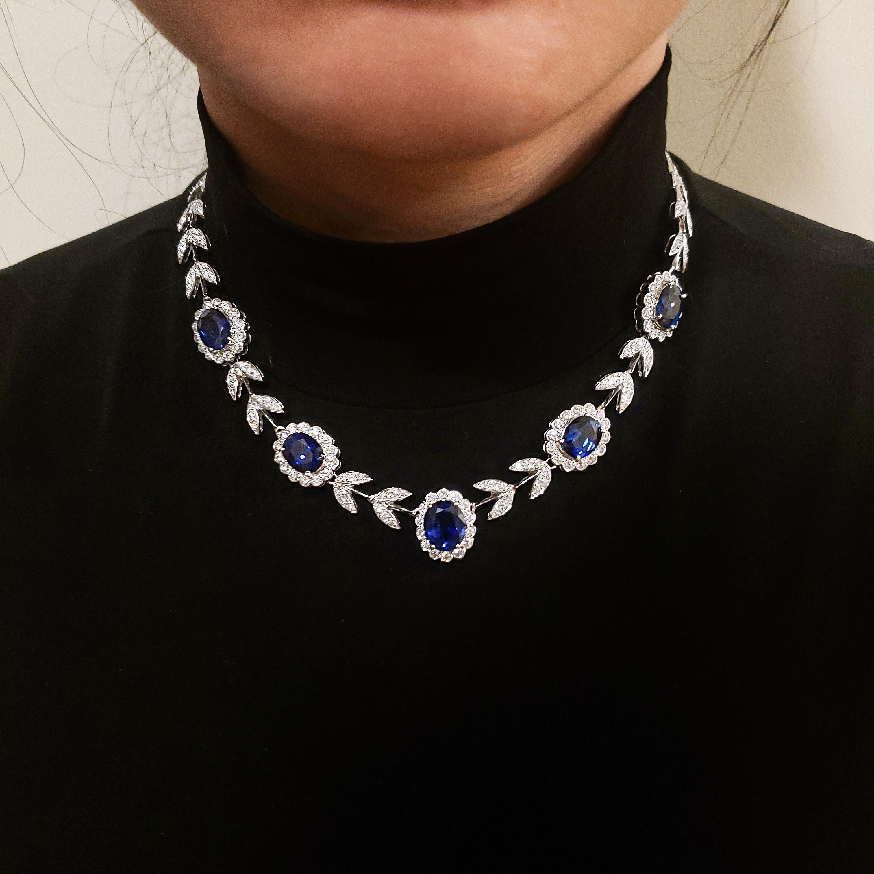 sapphire flower necklace