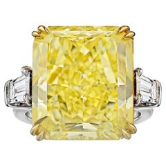 20.67 Carat Fancy Intense Yellow Internally Flawless Diamond Engagement Ring