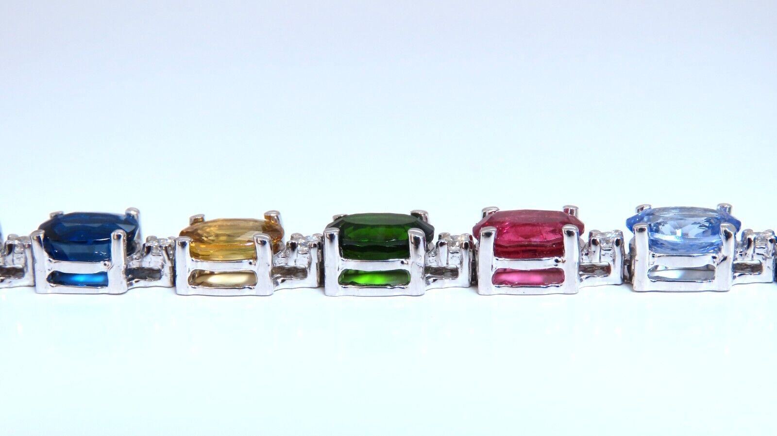 Bracelet en saphir, tanzanite, aigue-marine, tourmaline, émeraude et zircon de 20,68 carats en vente 2