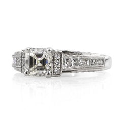 2.06ct Asscher Cut Diamond Engagement Ring