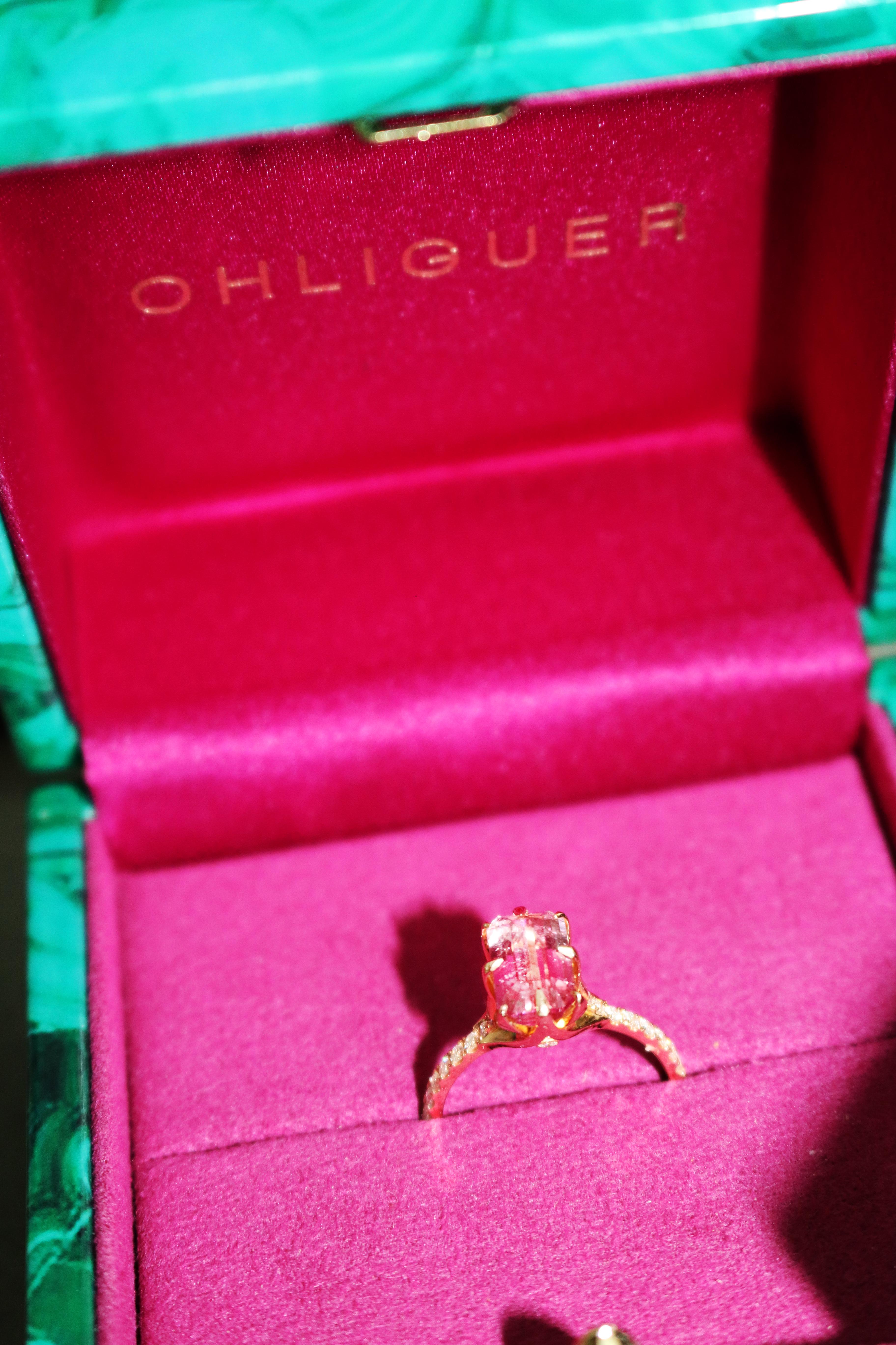 For Sale:  2.06ct Blush Pink Tourmaline and Diamond Ring in 18ct Rose Gold 8