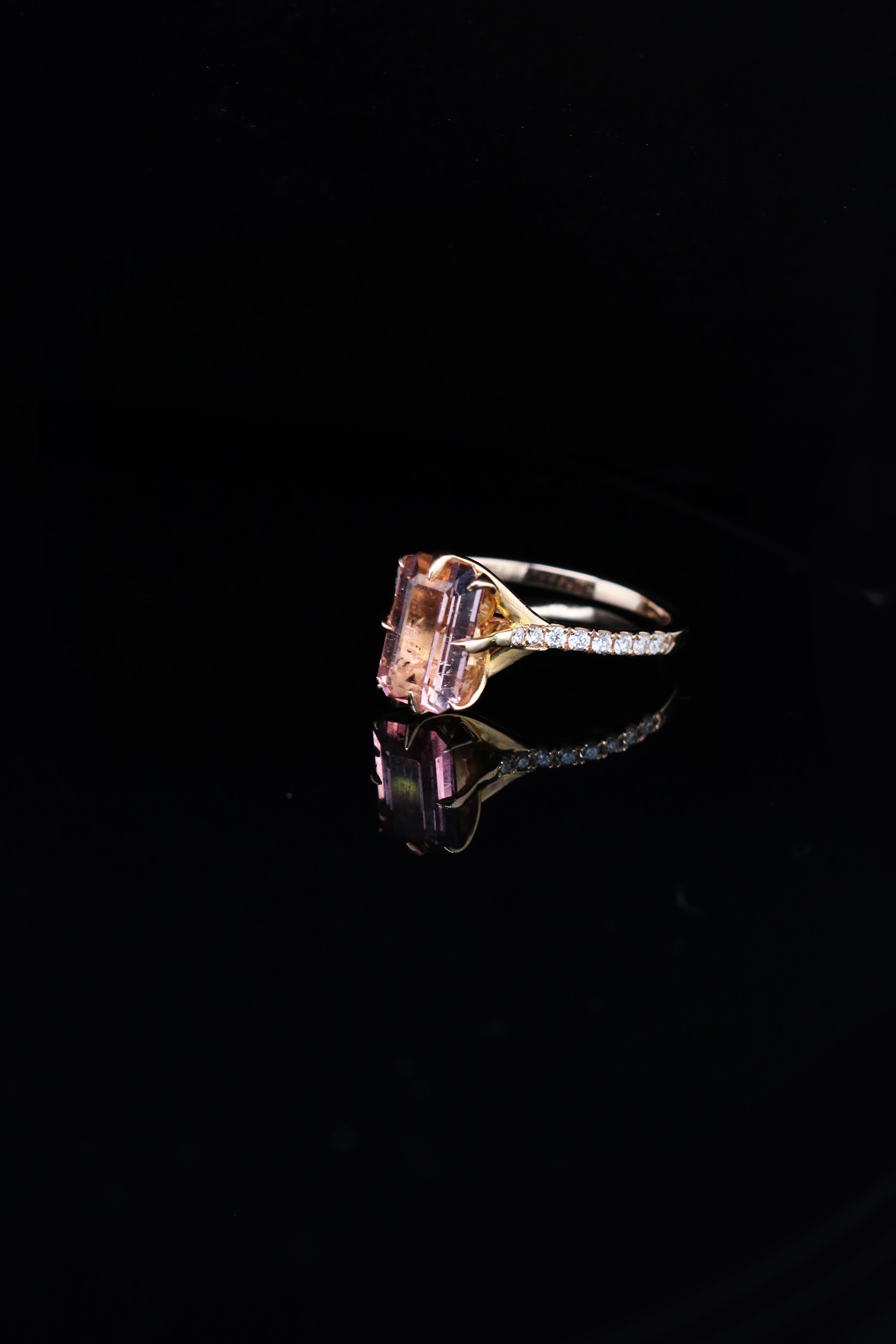 For Sale:  2.06ct Blush Pink Tourmaline and Diamond Ring in 18ct Rose Gold 6