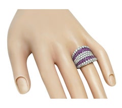 Anello con diamante da 2,06 carati e rubino da 1,80 carati in oro bianco 18 carati