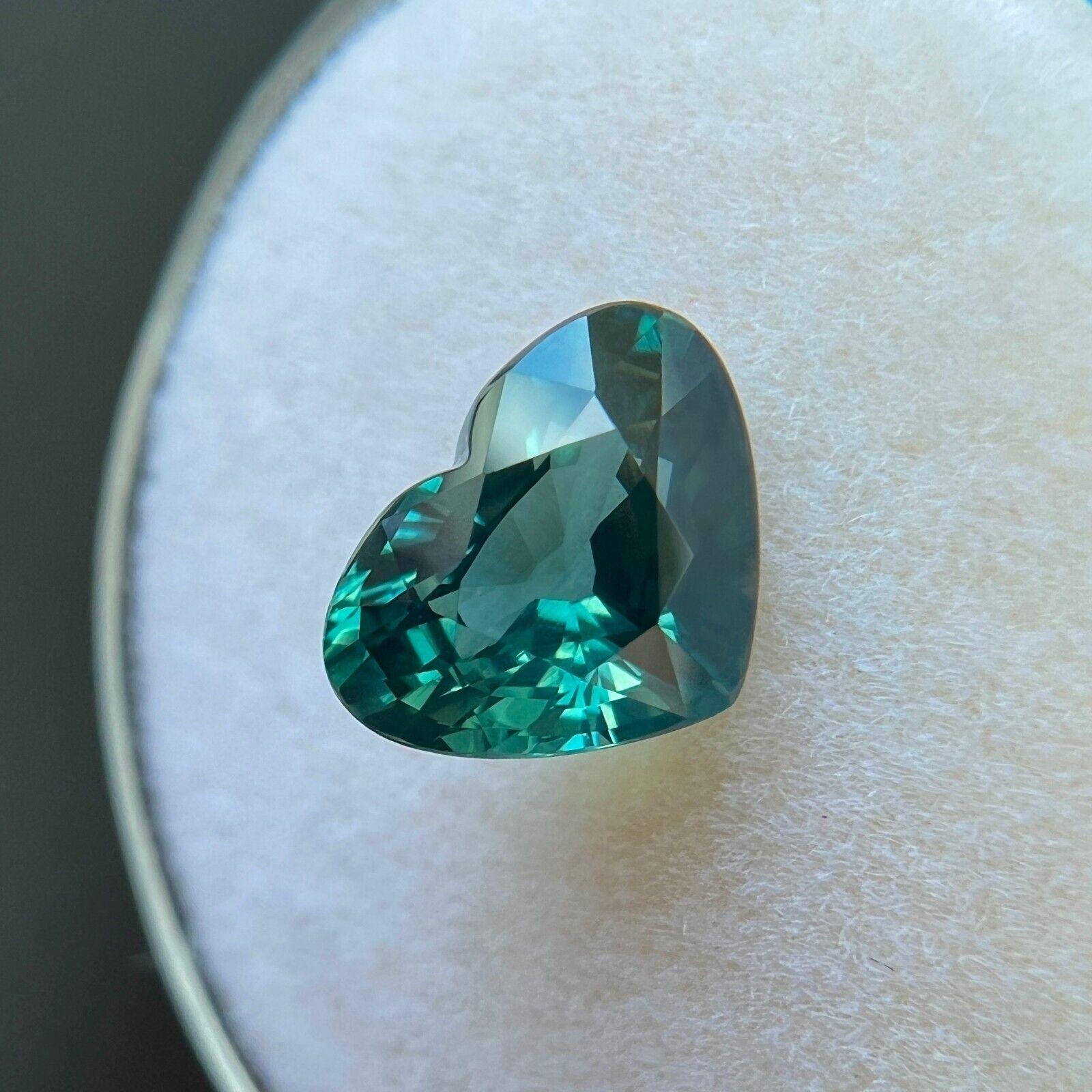 2,06 ct Zafiro verde natural Gra Gema certificada no tratada talla corazón 8,6x6,5mm en Nuevo estado para la venta en Birmingham, GB