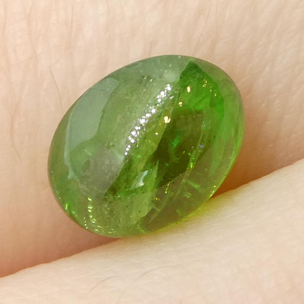 Granato ovale cabochon di tsavorite verde del Kenya, 2.06ct, non riscaldato in vendita 8