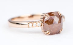 2.06ct Reddish Brown Rustic Salt Pepper Diamond Engagement Ring 14K Gold AD2397