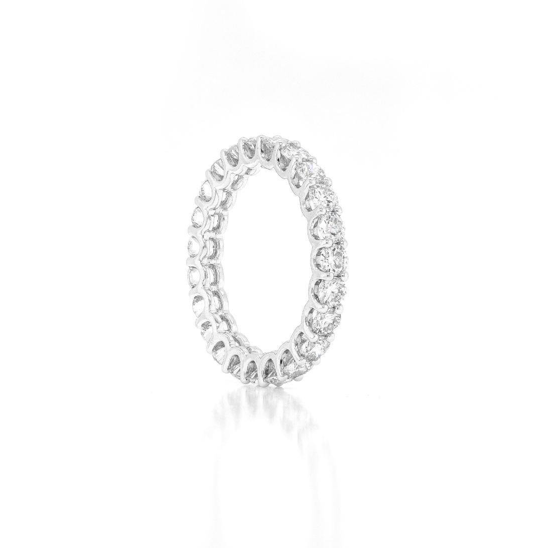 Modern 2.06ct Round Brilliant Cut Diamond 18 Carat White Gold Full Eternity Ring For Sale