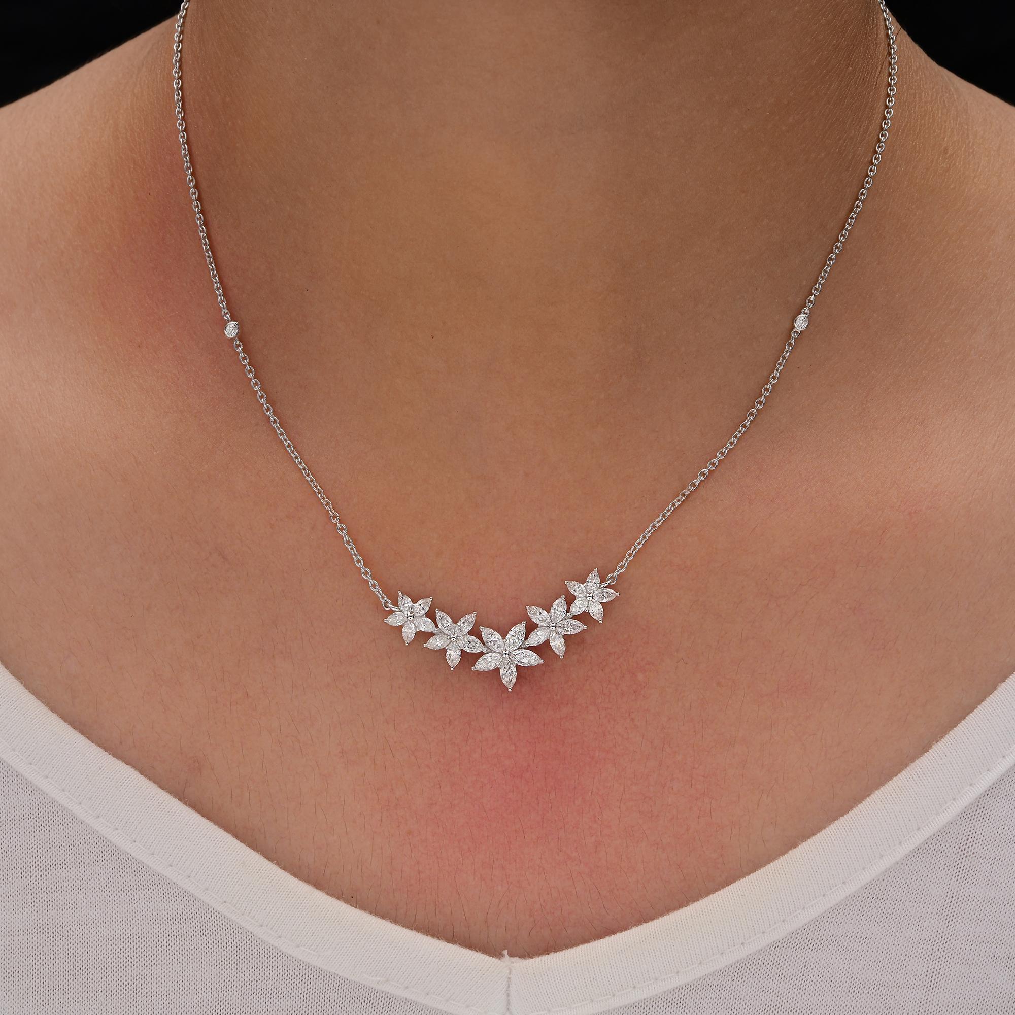 Realizzata in oro a 18 carati, questa splendida collana è impreziosita da 2,06 carati di diamanti scintillanti. Il diamante è una pietra natale di aprile e si ritiene che aumenti la fiducia in se stessi e la creatività. Un regalo meraviglioso per la