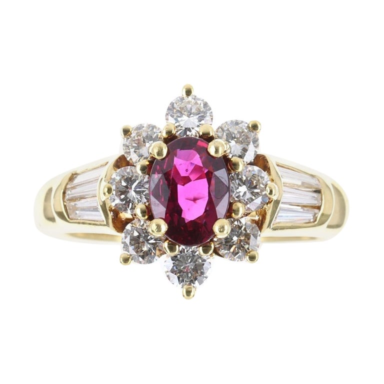 2,06tcw 18K AAA+ Cocktail-Ring mit natürlichem Rubin und Diamant