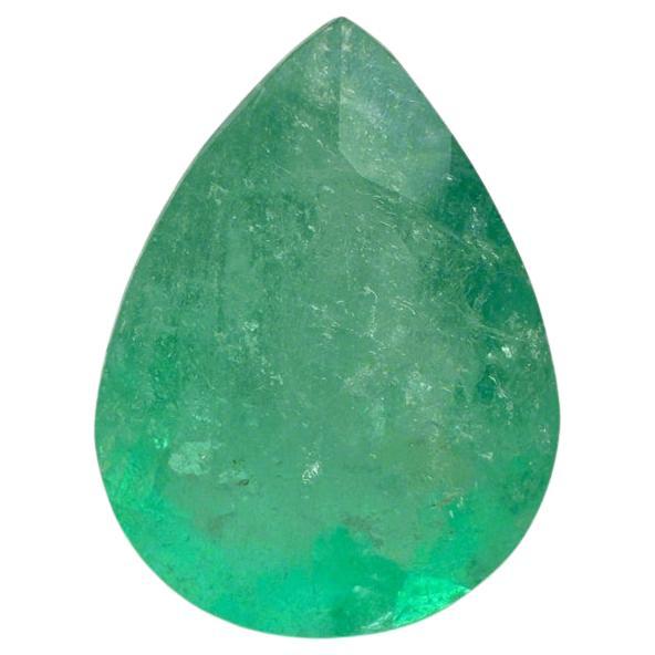 2,07 Quilates 10x7,7 Esmeralda verde colombiana - Lágrima talla pera Mayo Birthstone