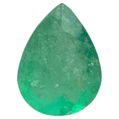 2,07 Quilates 10x7,7 Esmeralda verde colombiana - Lágrima talla pera Mayo Birthstone