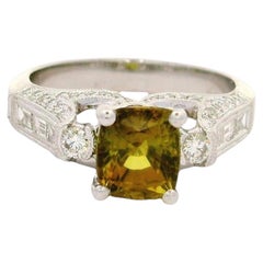 2.07 Carat Alexandrite Diamond 18K White Gold Ring, GIA Certified