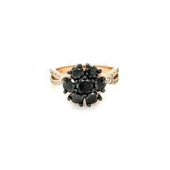 2.07 Carat Black Diamond Rose Gold Engagement Ring