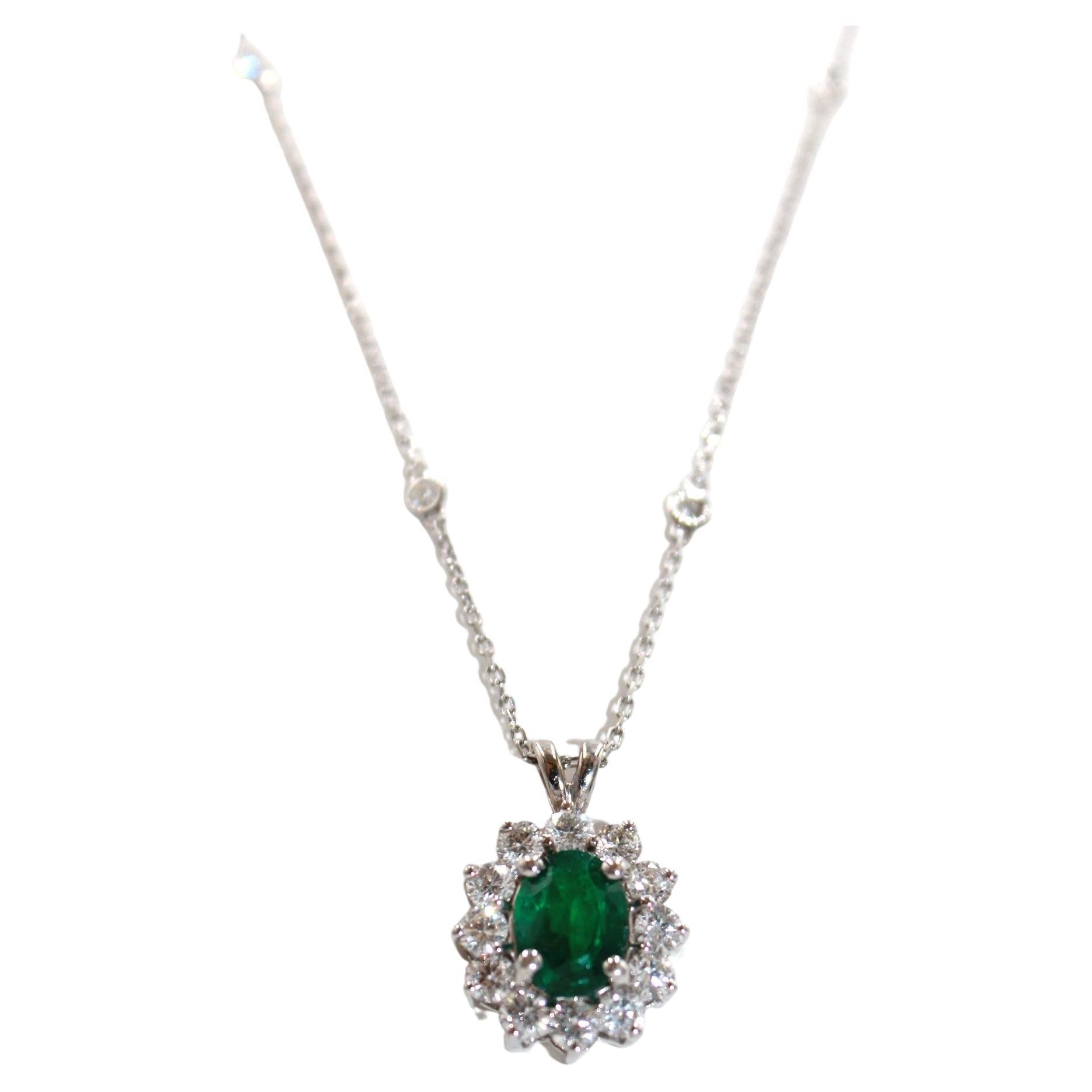 2.07 Carat Emerald Diamond Pendant