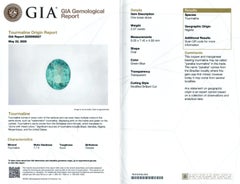 2.07 Carat Natural Paraiba Tourmaline Diamond Ring 14K White Gold GIA