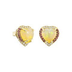 Sunita Nahata Opal and Tourmaline 2.07ct. Fancy Ring in 18KYG with Diamond.