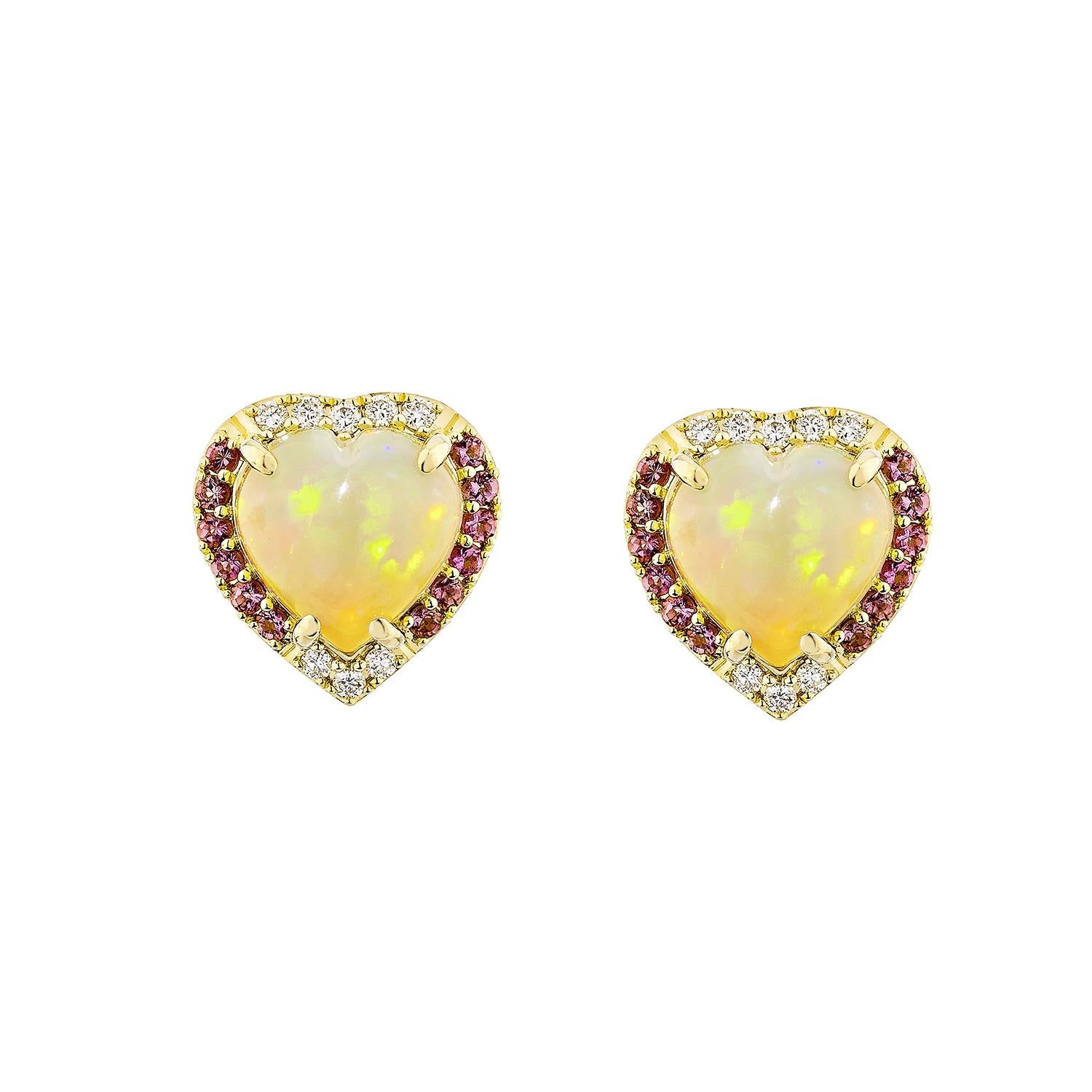 Sunita Nahata Opal und Turmalin 2,07ct. Fancy Ring aus 18KYG mit Diamant. (Zeitgenössisch) im Angebot
