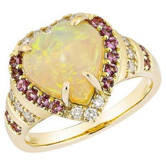 Sunita Nahata Opal und Turmalin 2,07ct. Fancy Ring aus 18KYG mit Diamant.