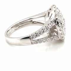 2.07 Carat Round Cluster Diamond Ring with Diamond Split Shank