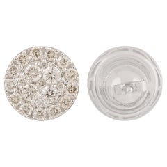 2.07 Carat SI Clarity HI Color Diamond Stud Earrings 14 Karat White Gold Jewelry