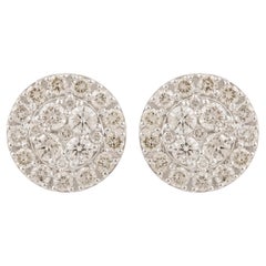 2,07 Karat SI Reinheit HI Farbe Diamant Ohrstecker 18 Karat Weißgold Schmuck