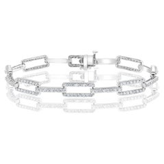 2.07 Carat Total Weight Diamond Link Bracelet in 14 Karat White Gold