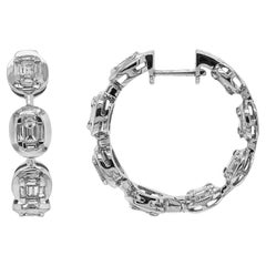 2.07 Carat White Diamond White Gold Earrings
