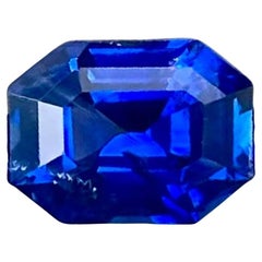 2.07 carats Blue Sapphire Stone Emerald Cut Natural Sri Lankan Gemstone