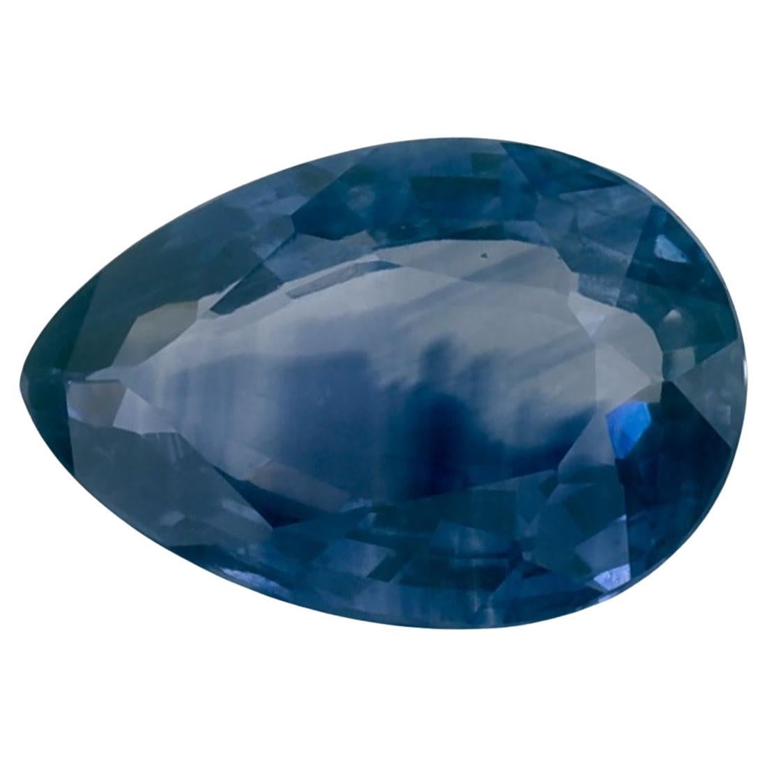 2.07 Ct Blue Sapphire Pear Loose Gemstone